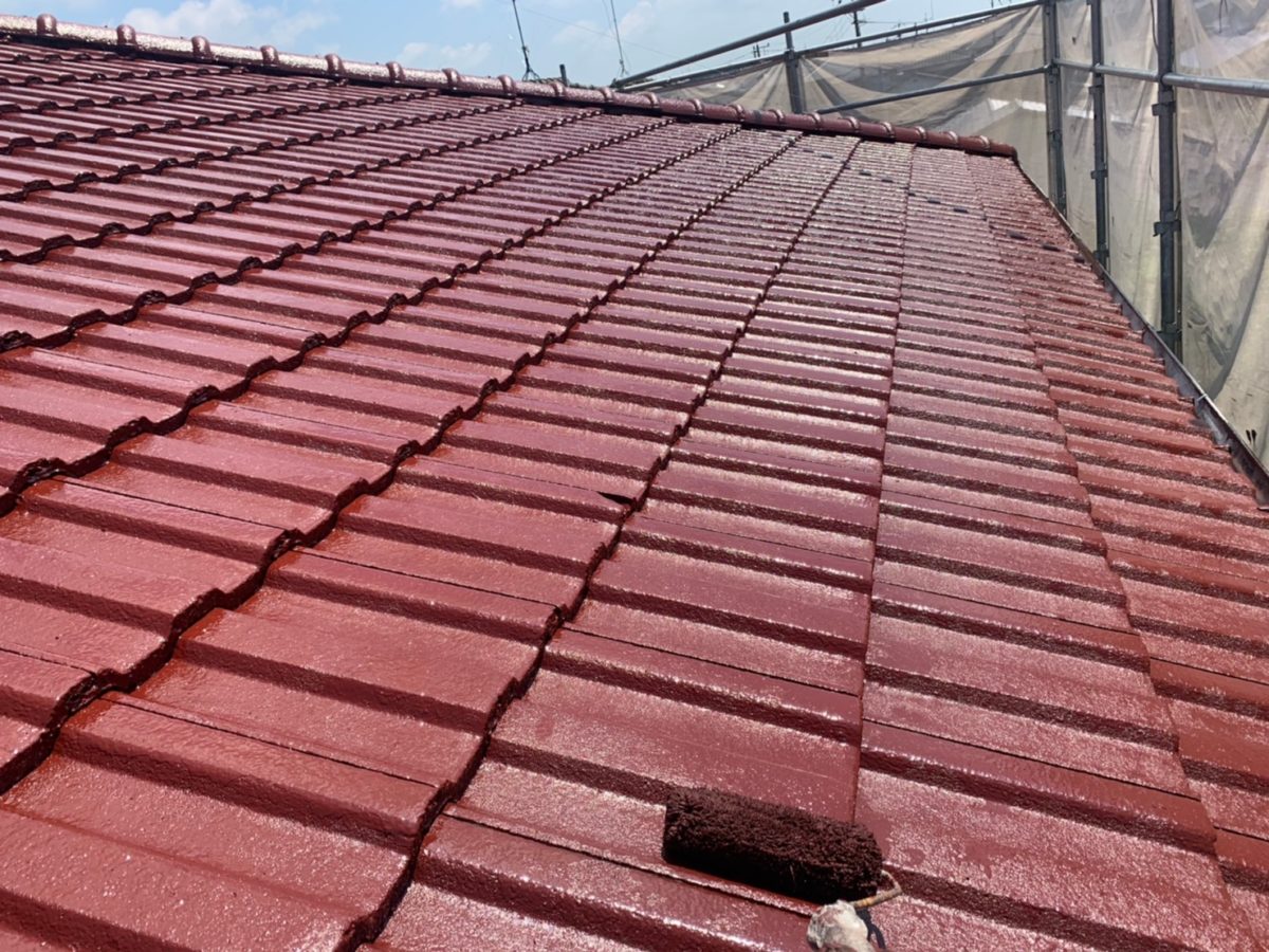 佐賀市　大和町　Ｋ様邸　屋根塗装　　スラリー瓦塗り替え工事