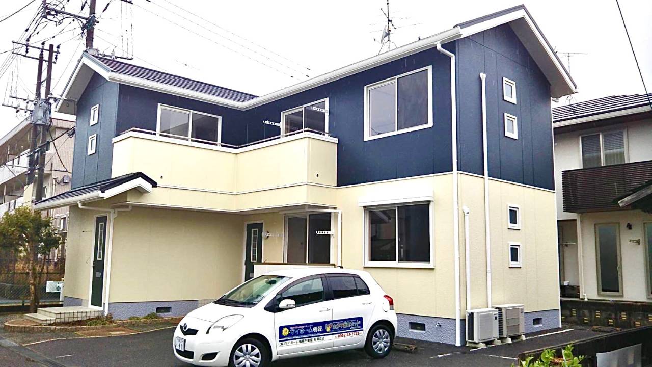 佐賀市昭栄町　外壁塗装　無機塗料仕様　ツートーン仕上げ