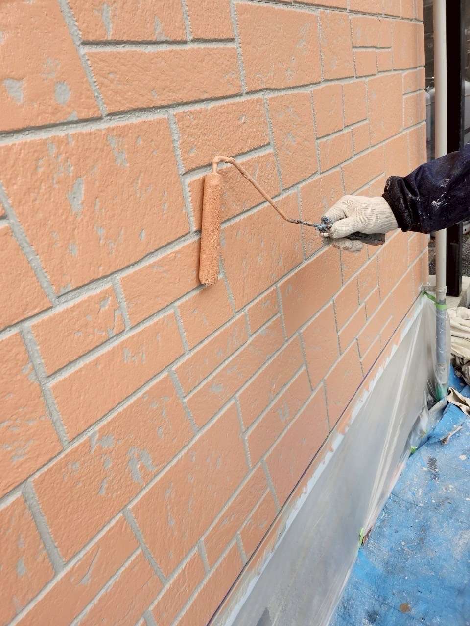 佐賀市光 アパート 外壁塗装 ダブルトーン塗装