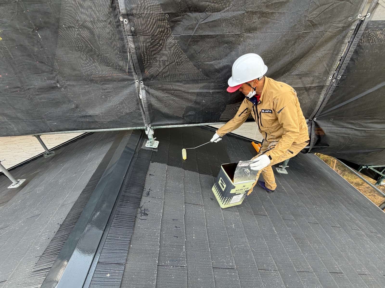 佐賀市金立町 屋根塗装 下塗り