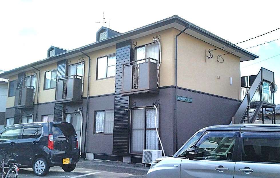 佐賀市　川副町　アパート塗装工事　ビフォーアフター