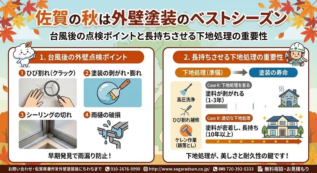 台風後の点検ポイントと長持ちさせる下地処理の重要性