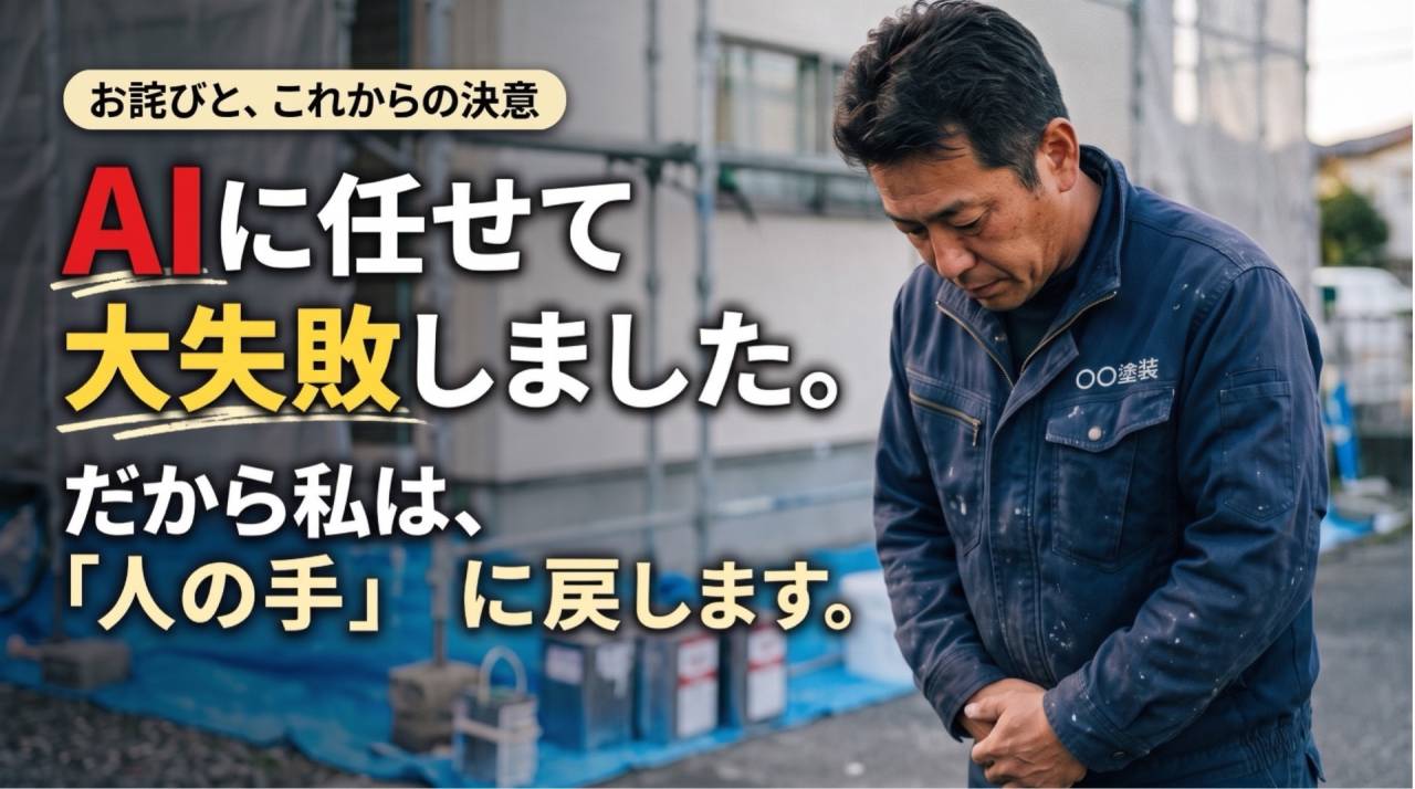AIに任せて大失敗しました。だから私は、すべて「人の手」に戻します。