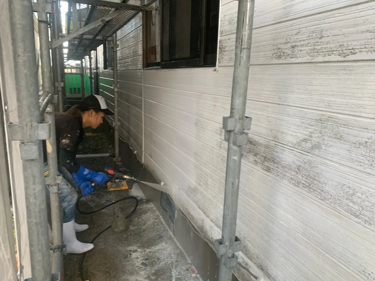佐賀市西与賀町 外壁塗装工事 高圧ジェット洗浄