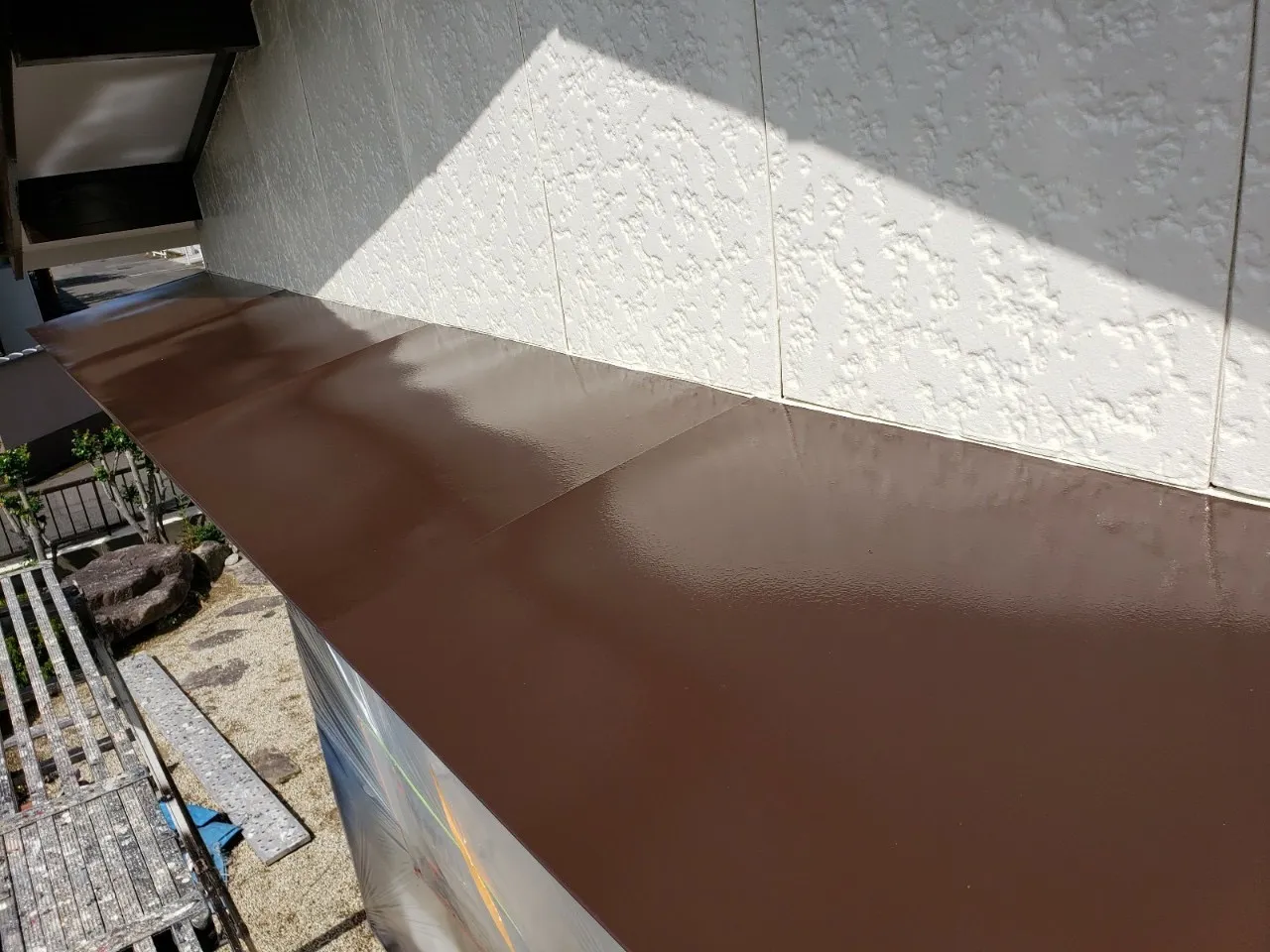 佐賀市開成 外壁塗装 スーパーラジカルシリコンGH ブロークンホワイト仕上げ