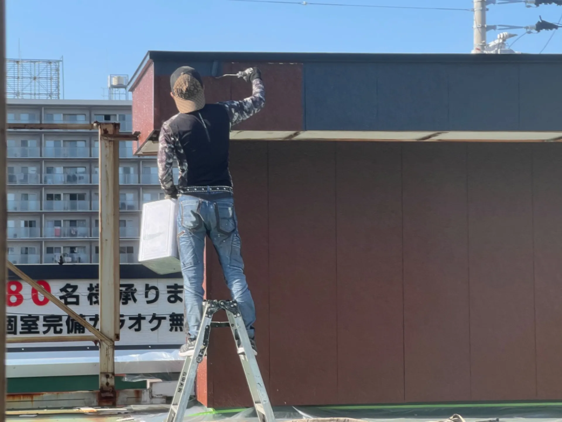 佐賀市駅前 焼肉かくら 外壁塗装工事