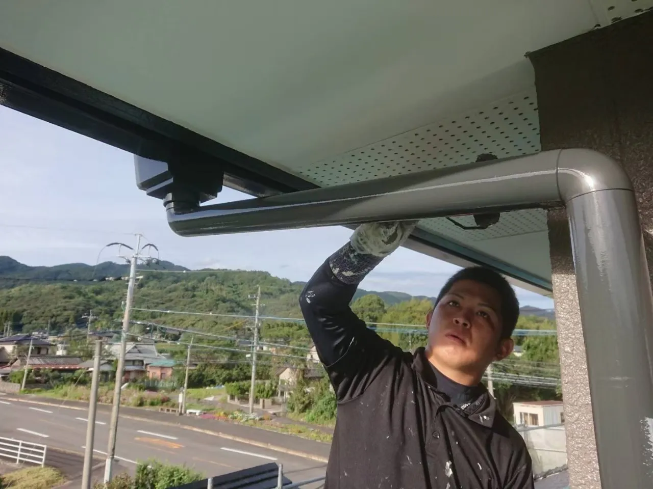 神埼市神埼町的 樋塗装 2液型シリコン樹脂仕様