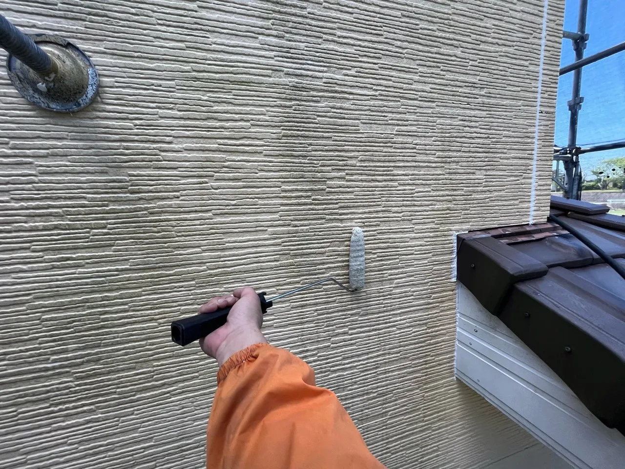 みやき町簑原 外壁塗装工事 カビ洗浄