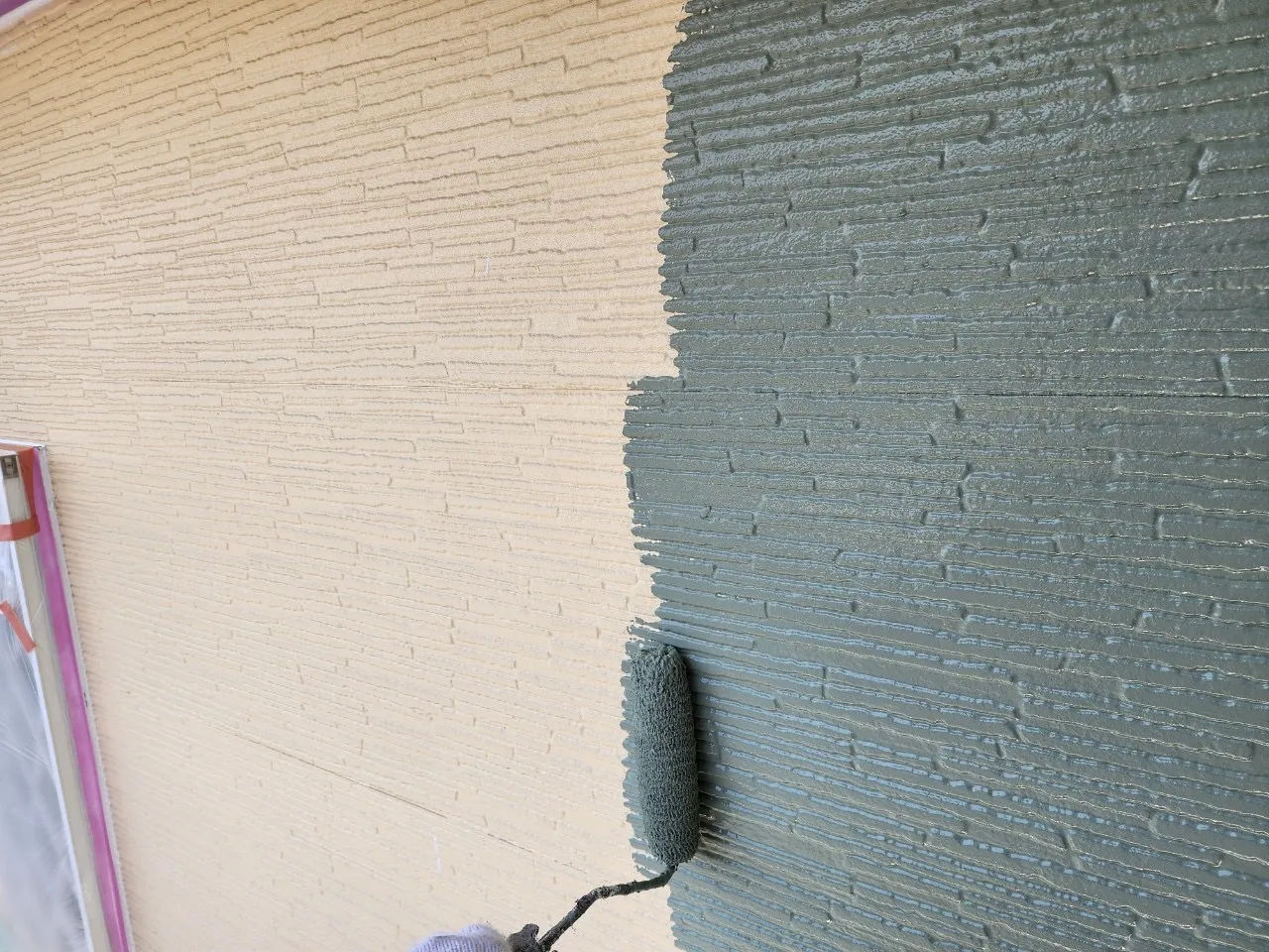 みやき町簑原 外壁塗装 中塗り 上塗り フッ素樹脂塗装