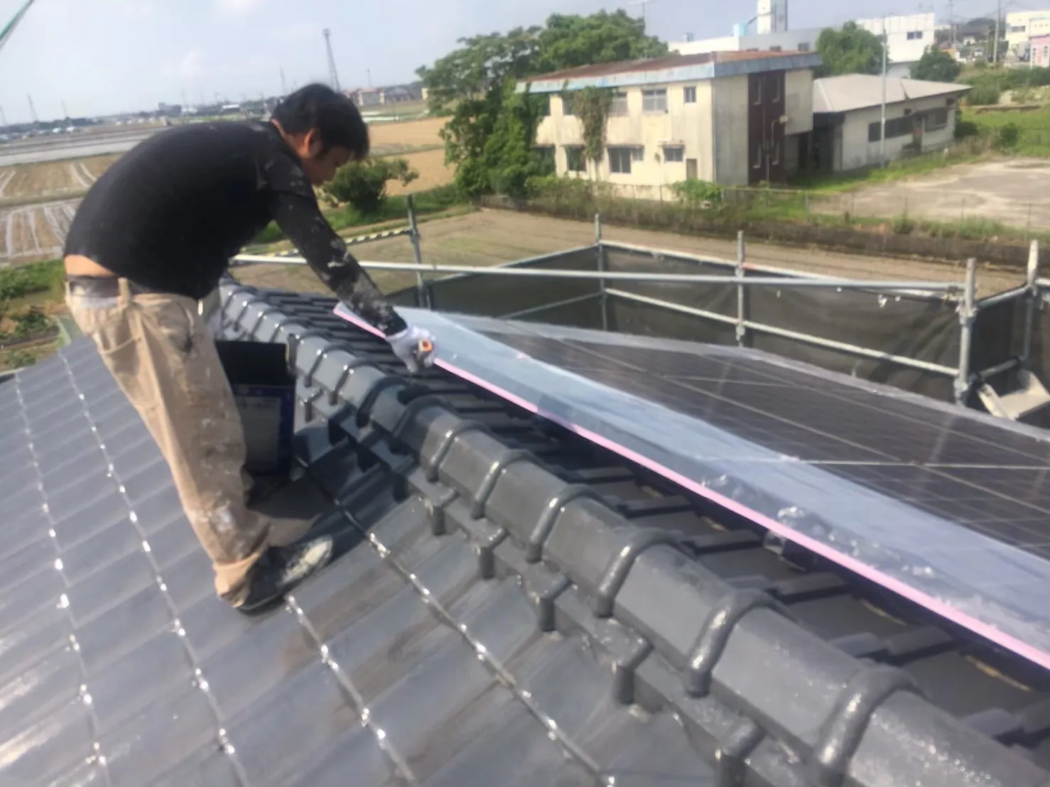 神埼市姉川 トタン小屋塗装工事 屋根塗装